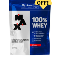Max Titanium 100% Whey Protein Concentrado sabor morango x 900g