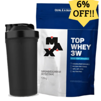 Top Whey Protein 3w Conc. Isolado E Hidrolisado 1800g Max Titanium- Pós Treino