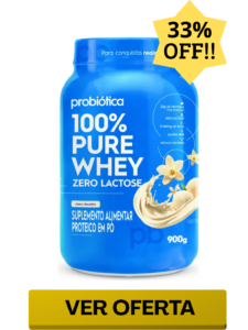 Suplemento Em Pó Probiótica Sem Lactose 100% Pure Whey Protein 900g