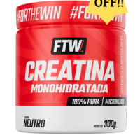 Suplemento em Pó Creatina Monohidratada 100% Pura Pote 300g - FTW Alta Performance