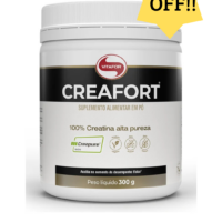 Suplemento em Pó Creatina Monohidratada Creafort Sem Sabor 300g Vitafor Pré-Treino