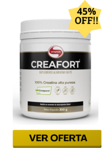 Suplemento em Pó Creatina Monohidratada Creafort Sem Sabor 300g Vitafor Pré-Treino