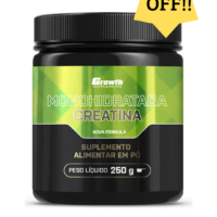 Creatina Monohidratada 250g Growth Supplements - Sem sabor em Pó Pré-Treino 100% Pura