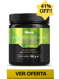 Creatina Monohidratada 250g Growth Supplements - Sem sabor em Pó Pré-Treino 100% Pura