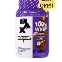 Whey Protein Dr. Peanut 100% Whey 900g Max Titanium - Sabor Avelã - Pós-Treino