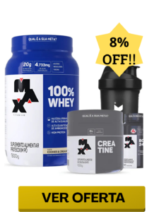 Combo Max Titanium Whey 900g Creatina 100g Bcaa Coqueteleira Alta Performance