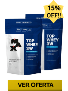 Combo 2 Top Whey 3w - Max Titanium - 1,8kg - Refil Ganho de Massa Muscular Alta Performance