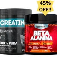 Kit: Creatina Pote300g+Beta Alanina 250g Soldiers Nutrition Performance Força Muscular