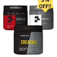 Combo - Pré-treino + Creatina Probiotica + Creatina Max Titanium Resistência e Desempenho