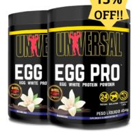Combo Para Atletas Vitaminas Isolada Egg Protein Sabor Baunilha Ganho Massa Muscular