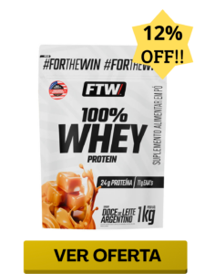 Whey 100% Concentrado Refil 1kg Sabor Doce De Leite Argentino - FTW Massa