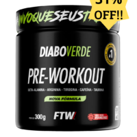 Suplemento Em Pó Pre Treino Pre Workout Pote 300g Frutas Vermelhas FTW DIABO VERDE