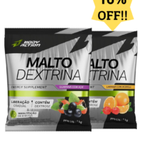 2x Maltodextrina Malto Dextrin 1kg Bodyaction Guaraná com Açaí+Laranja com Acerola