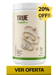 Suplemento True Vegan Chocolate Branco com Coco True Source 837g Massa Muscular